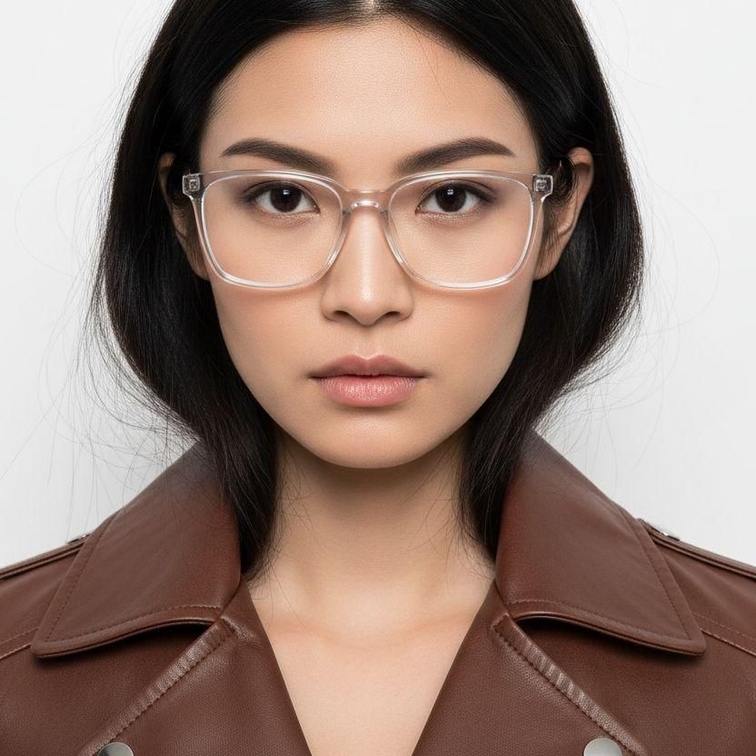 Rectangular Transparent Acetate Glasses #BS2012-0577