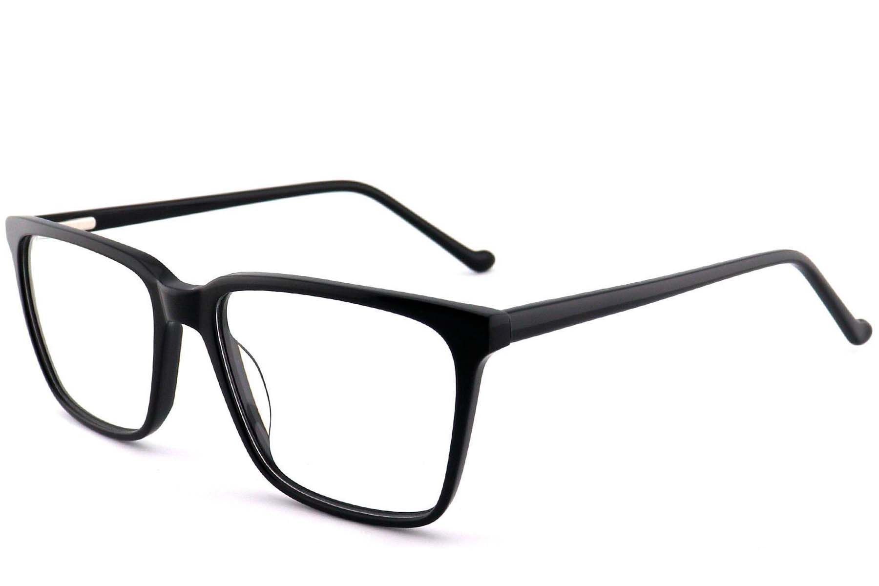 Rectangular Black Acetate Glasses #BS2012-0578