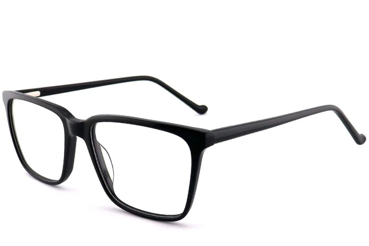 Lunettes rectangulaires en acétate noir #BS2012-0578