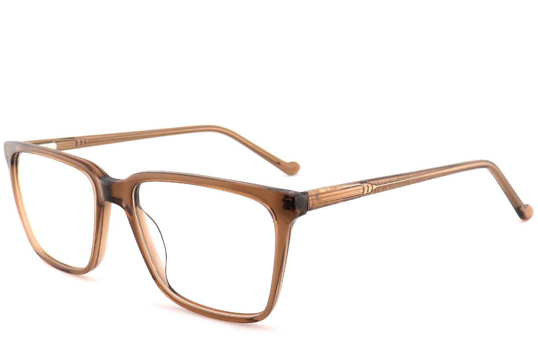 Rectangular Brown Acetate Glasses #BS2012-0579