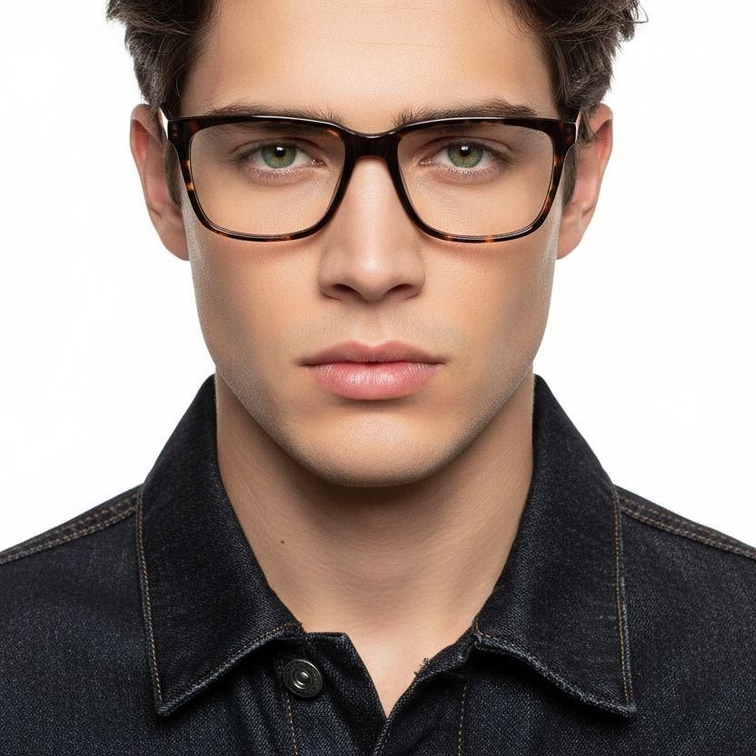 Rectangular Tortoiseshell Acetate Glasses #BS2012-0580
