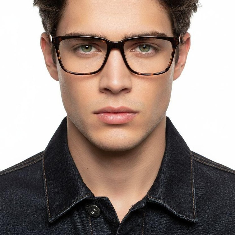 Rectangular Tortoiseshell Acetate Glasses #BS2012-0580