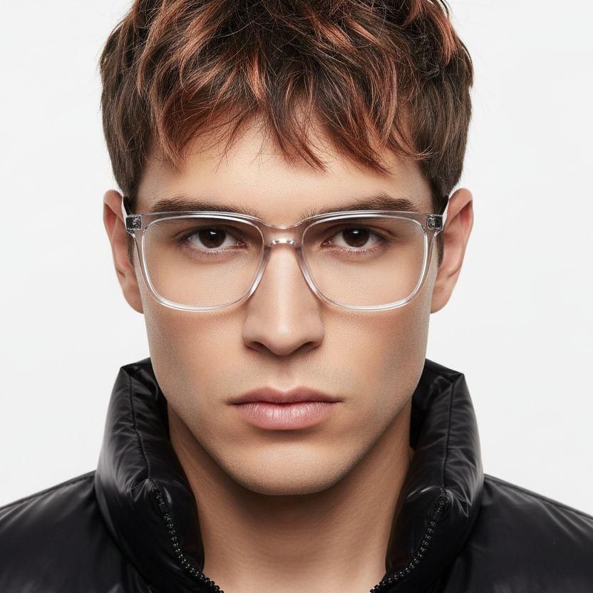 Rectangular Transparent Acetate Glasses #BS2012-0582
