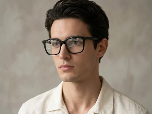 Lunettes rectangulaires en acétate noir #BS2012-0583