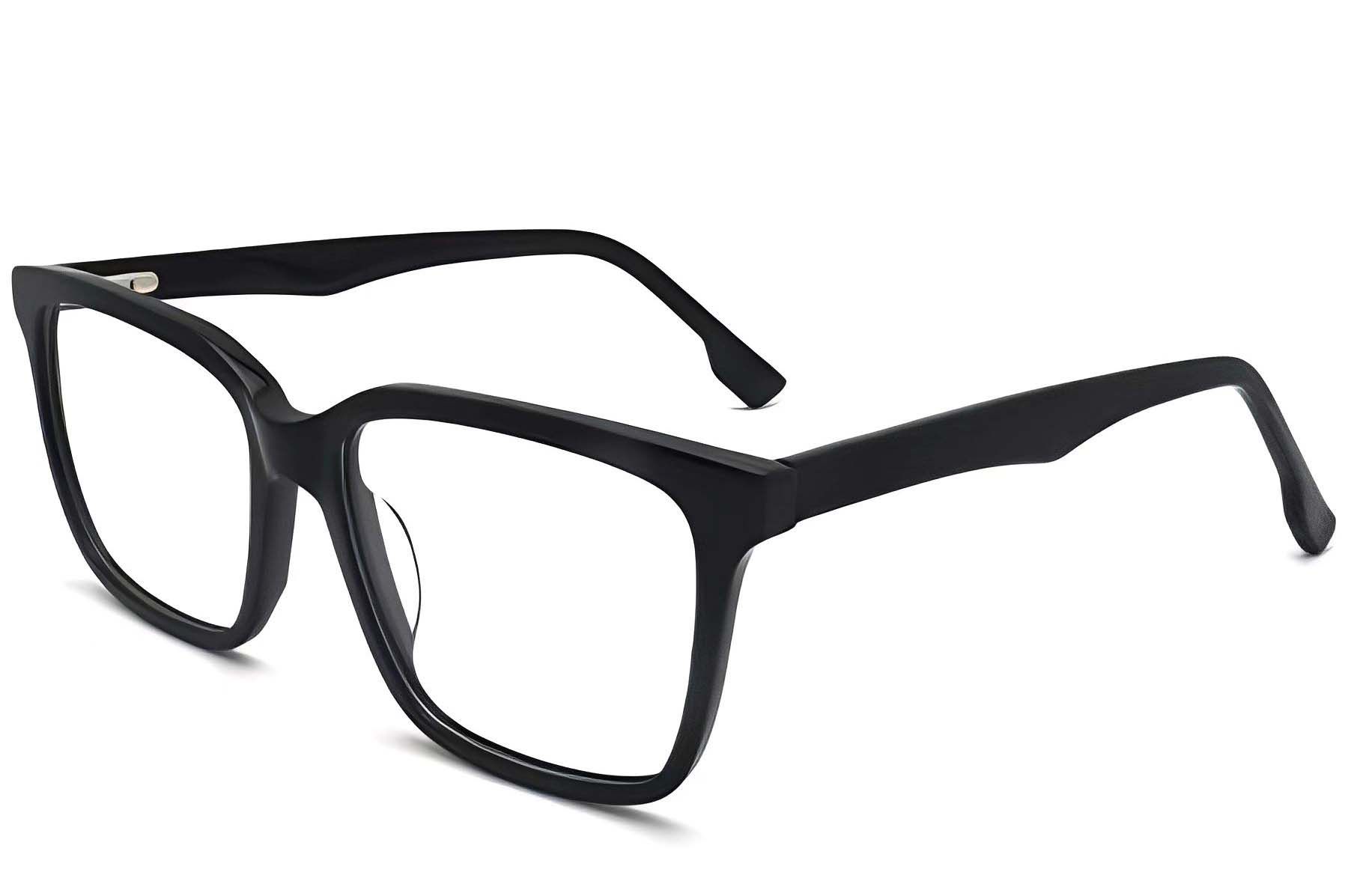 Rectangular Black Acetate Glasses #BS2012-0583