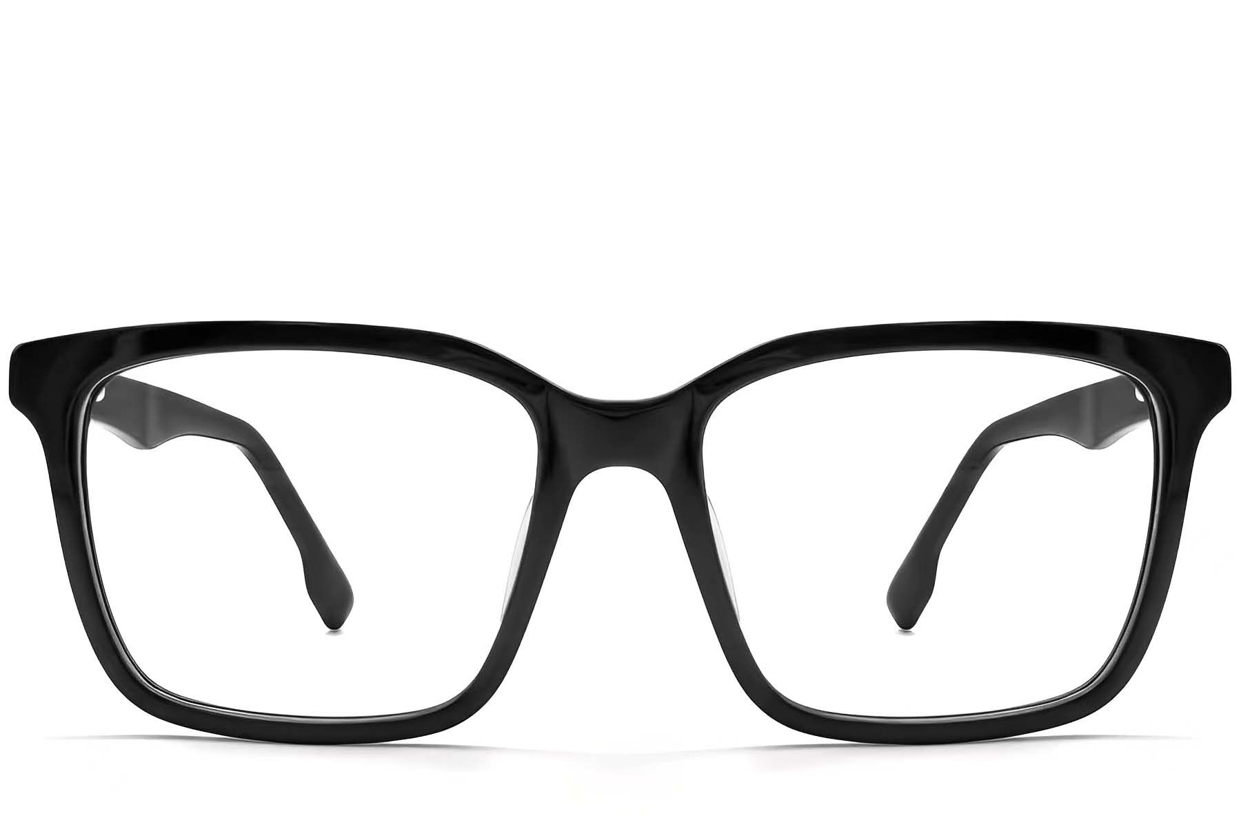 Rectangular Black Acetate Glasses #BS2012-0583