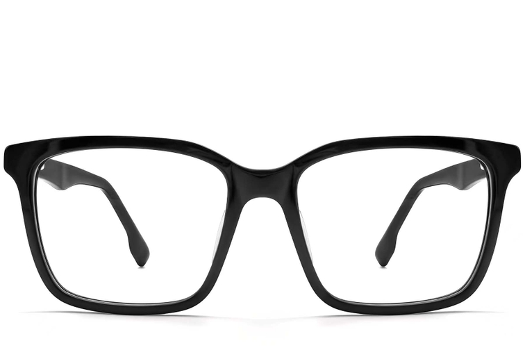 Lunettes rectangulaires en acétate noir #BS2012-0583