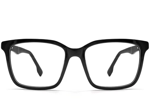 Lunettes rectangulaires en acétate noir #BS2012-0583