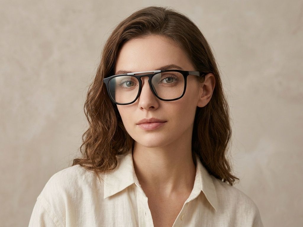 Aviator Black Acetate Glasses #BS2012-0584