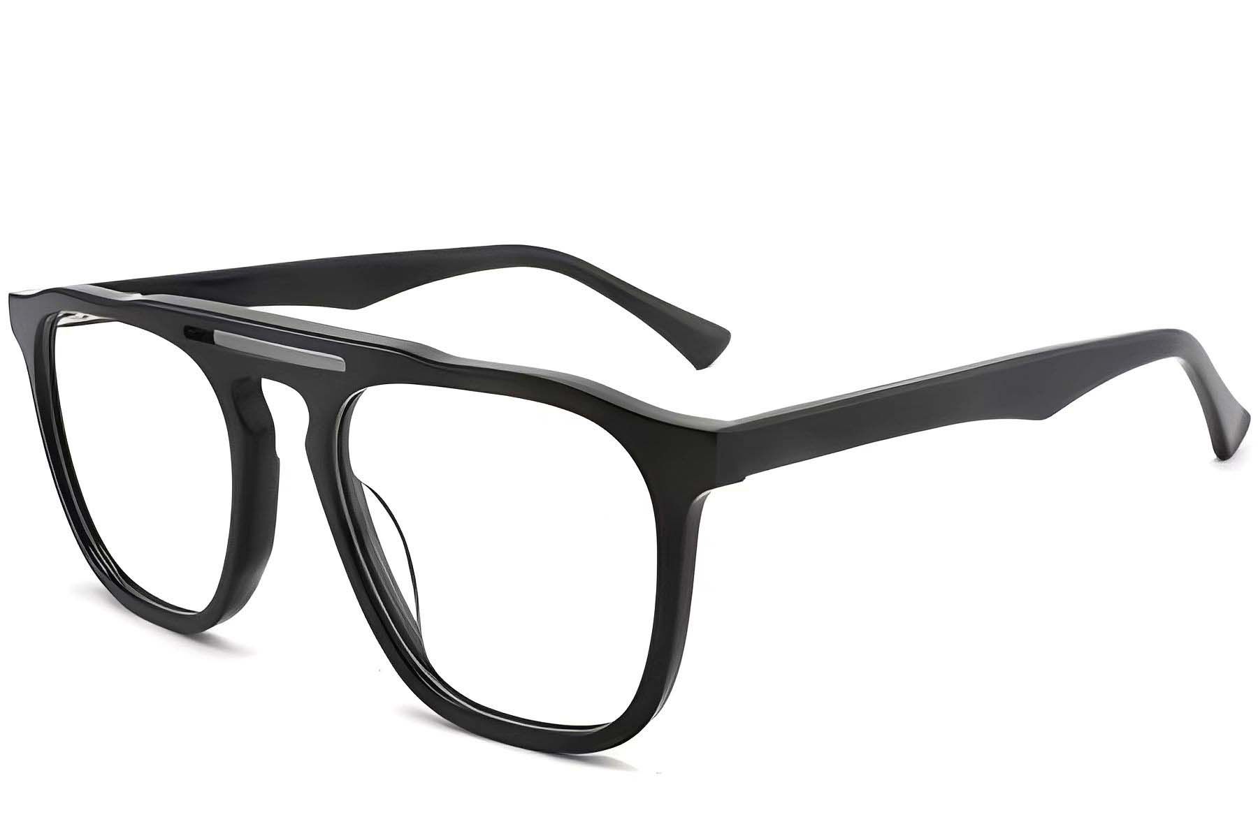 Aviator-Brille aus schwarzem Acetat #BS2012-0584