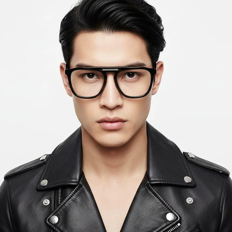 Aviator Black Acetate Glasses #BS2012-0584