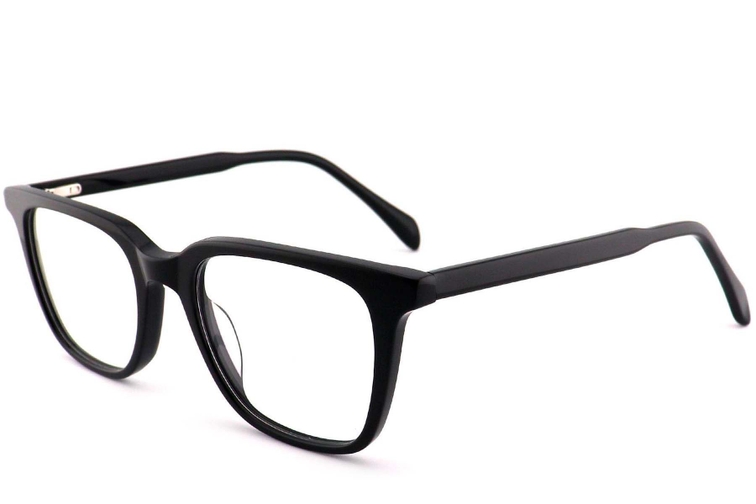 Rectangular Black Acetate Glasses #BS2012-0585