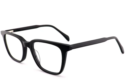Lunettes rectangulaires en acétate noir #BS2012-0585