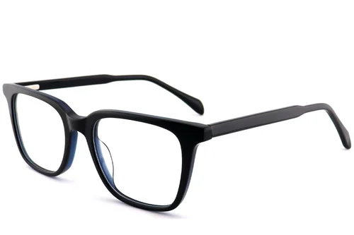 Lunettes rectangulaires en acétate noir #BS2012-0588