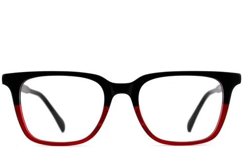 Verres rectangulaires en acétate rouge #BS2012-0589