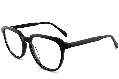 Lunettes ovales en acétate noir #BS2012-0591