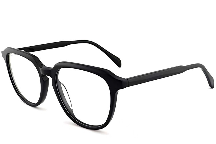 Lunettes ovales en acétate noir #BS2012-0591