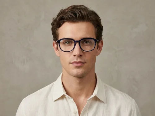 Lunettes ovales en acétate bleu #BS2012-0592