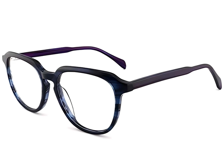Oval Blue Acetate Glasses #BS2012-0592