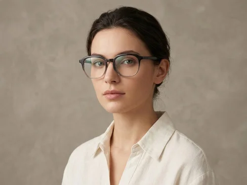 Lunettes ovales en acétate gris #BS2012-0593