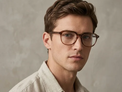 Lunettes ovales en acétate brun #BS2012-0595