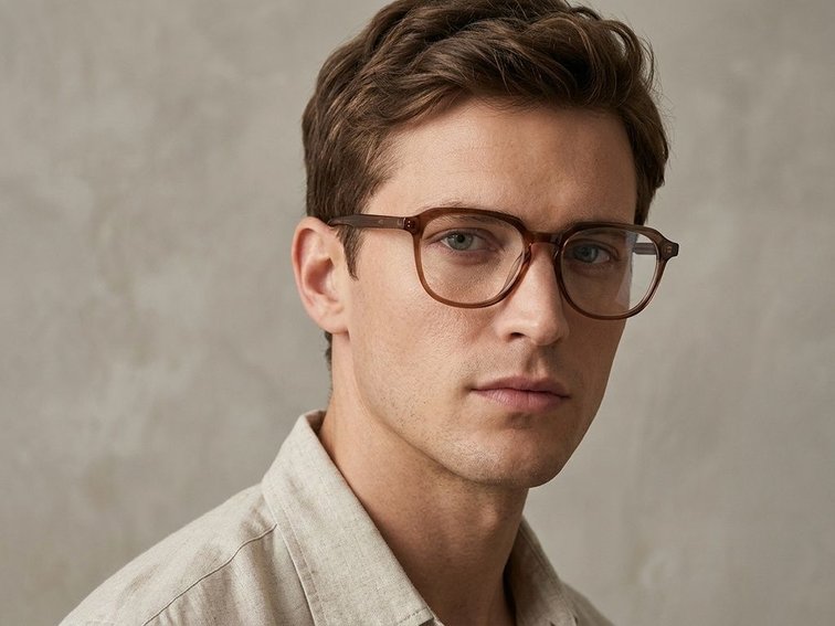 Oval Brown Acetate Glasses #BS2012-0595