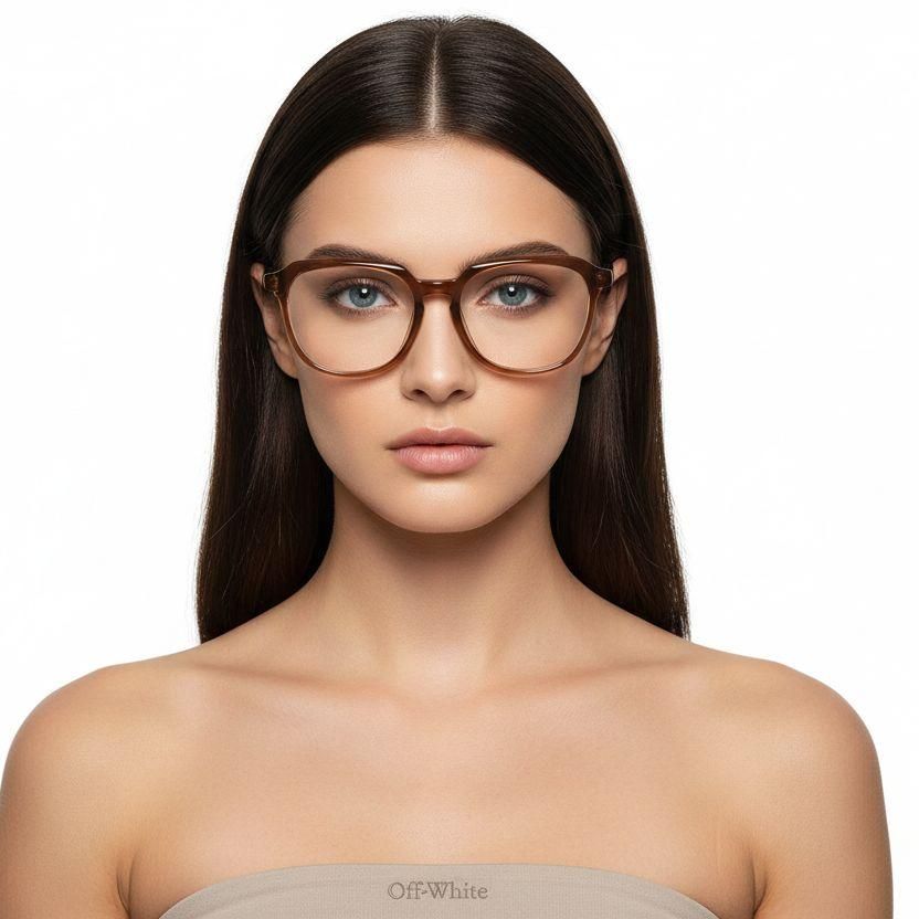 Oval Brown Acetate Glasses #BS2012-0595