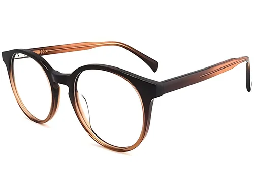 Lunettes rondes en acétate brun #BS2012-0597
