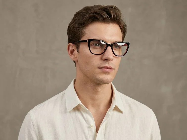 Gafas de acetato negro con forma de mariposa #BS2012-0600