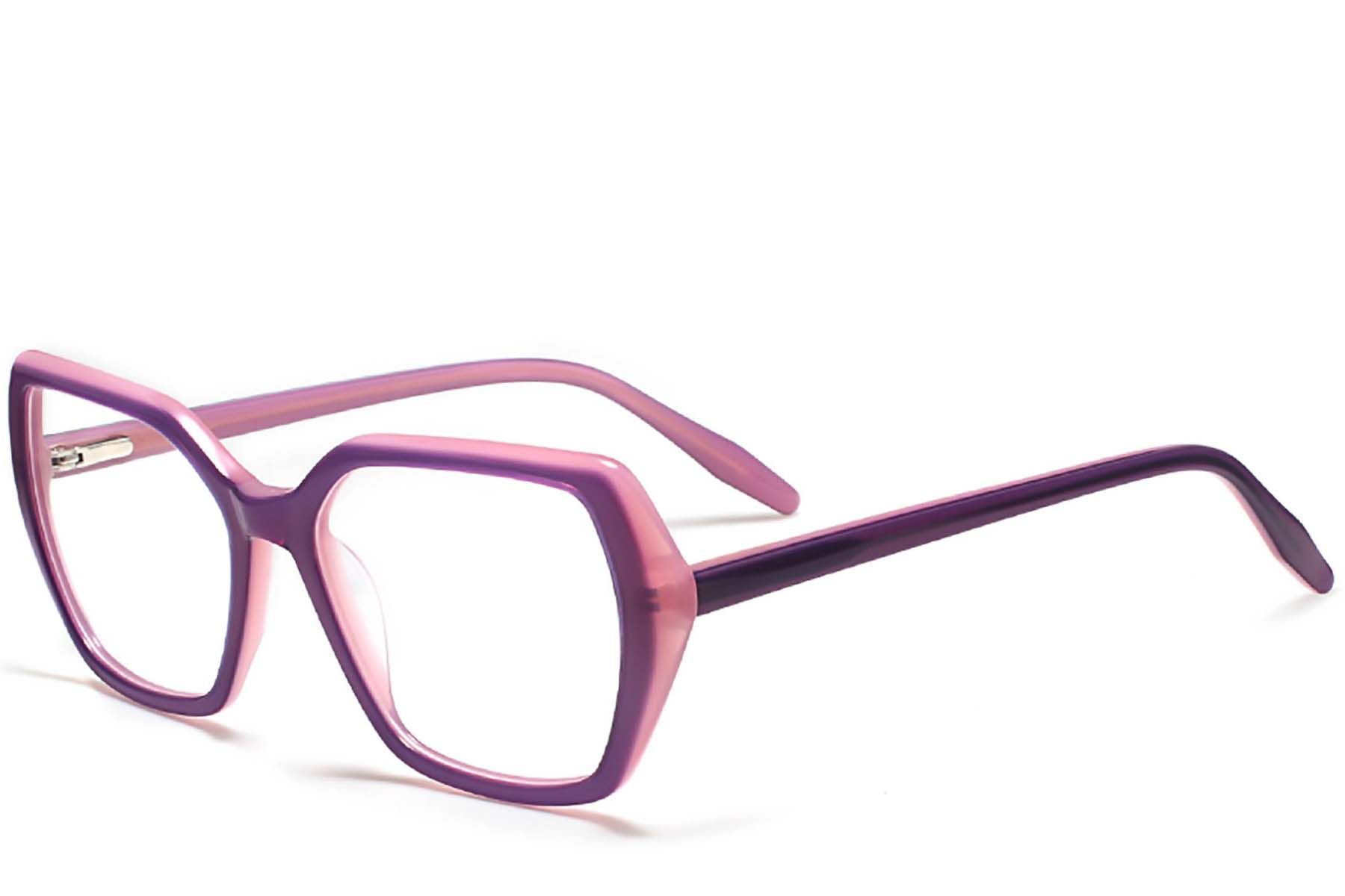 Lunettes géométriques en acétate violet #BS2012-0601