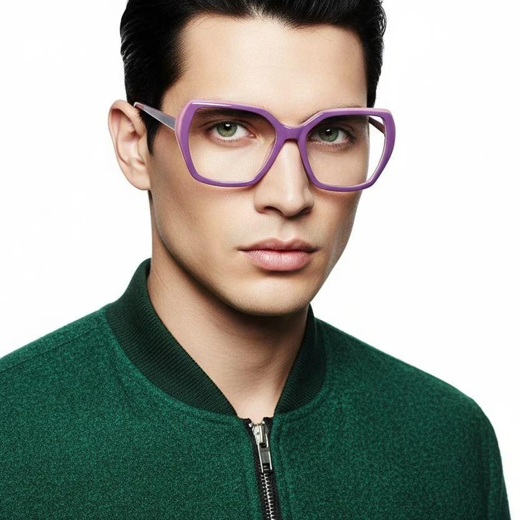 Geometric Purple Acetate Glasses #BS2012-0601