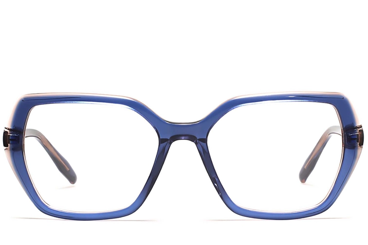 Geometric Blue Acetate Glasses #BS2012-0602