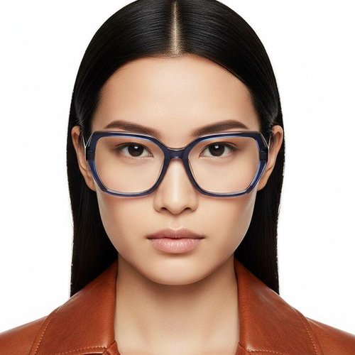 Lunettes géométriques en acétate bleu #BS2012-0602