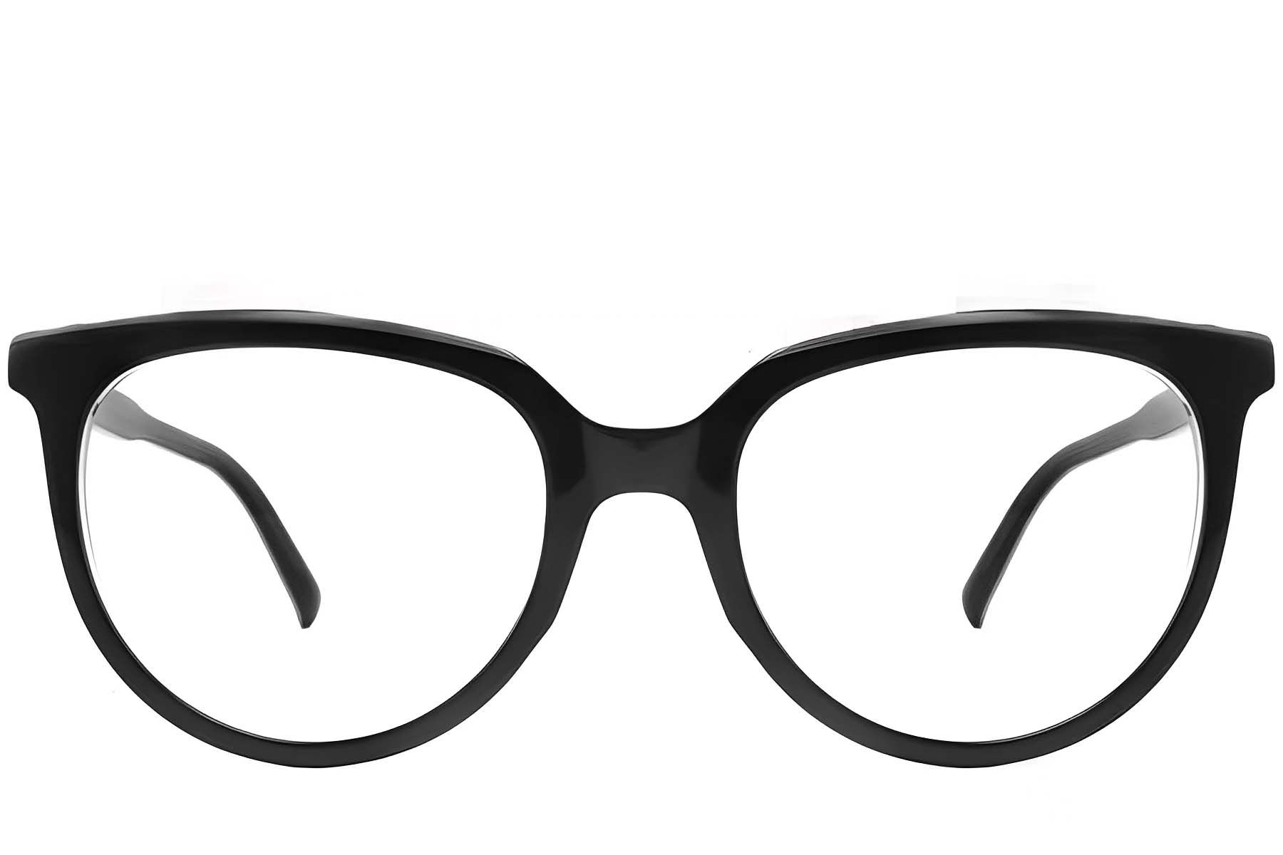 Oval Black Acetate Glasses #BS2012-0605