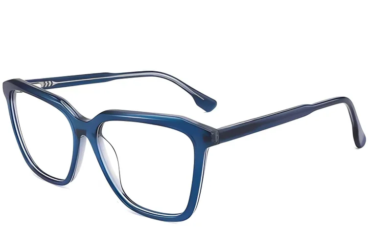 Rechteckige blaue Acetatgläser #BS2012-0608