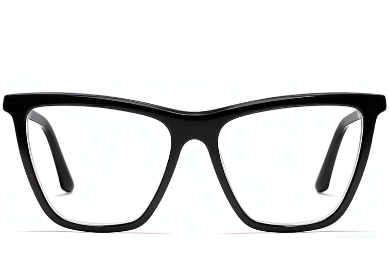 Schmetterlingsbrille aus schwarzem Acetat #BS2012-0613