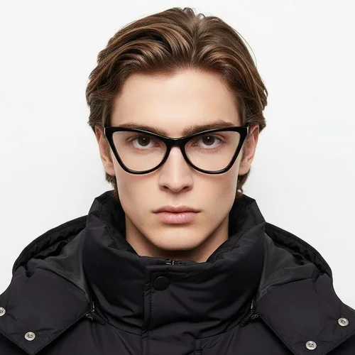 Lunettes papillon en acétate noir #BS2012-0614