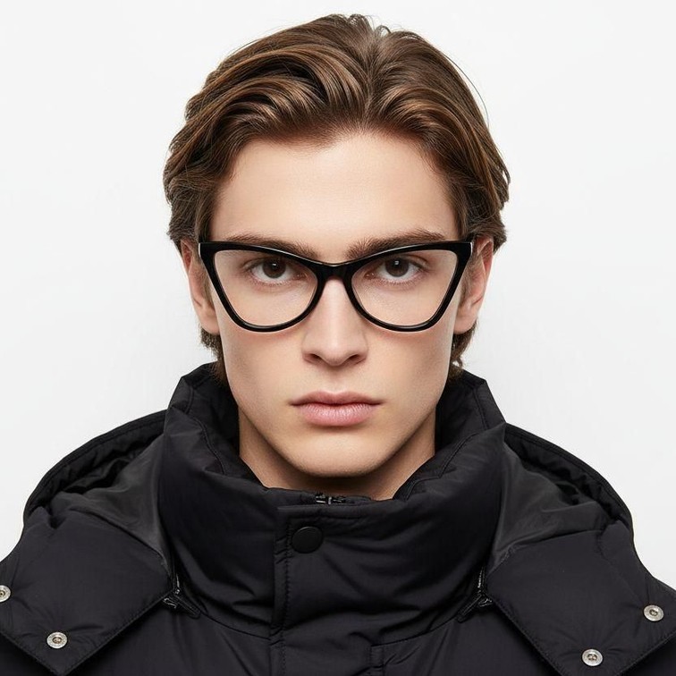 Lunettes papillon en acétate noir #BS2012-0614