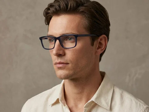 Lunettes rectangulaires en acétate bleu #BS2012-0616