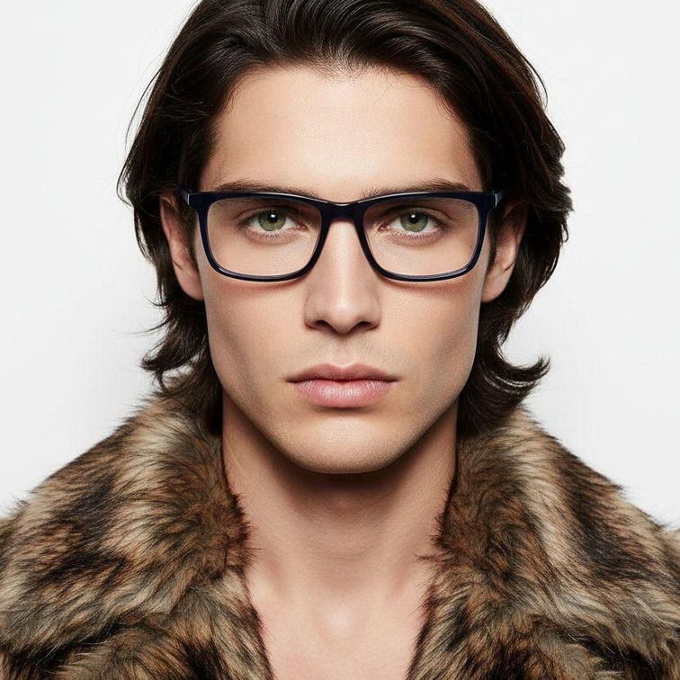 Rectangular Blue Acetate Glasses #BS2012-0616