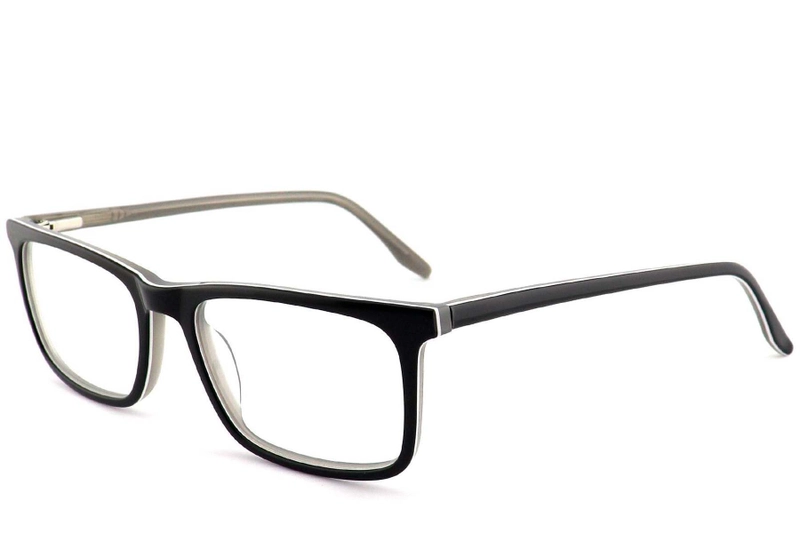 Rectangular Black Acetate Glasses #BS2012-0617