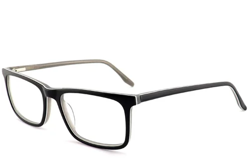 Lunettes rectangulaires en acétate noir #BS2012-0617