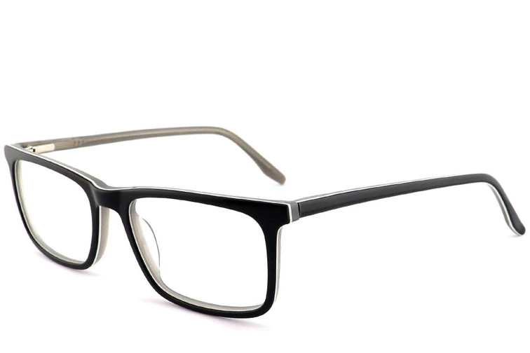 Lunettes rectangulaires en acétate noir #BS2012-0617