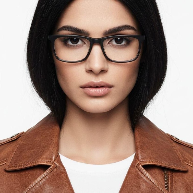 Rectangular Grey Acetate Glasses #BS2012-0618