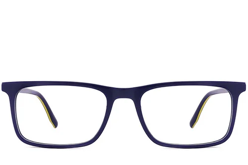Lunettes rectangulaires en acétate bleu #BS2012-0619