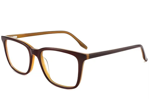 Lunettes rectangulaires en acétate brun #BS2012-0621