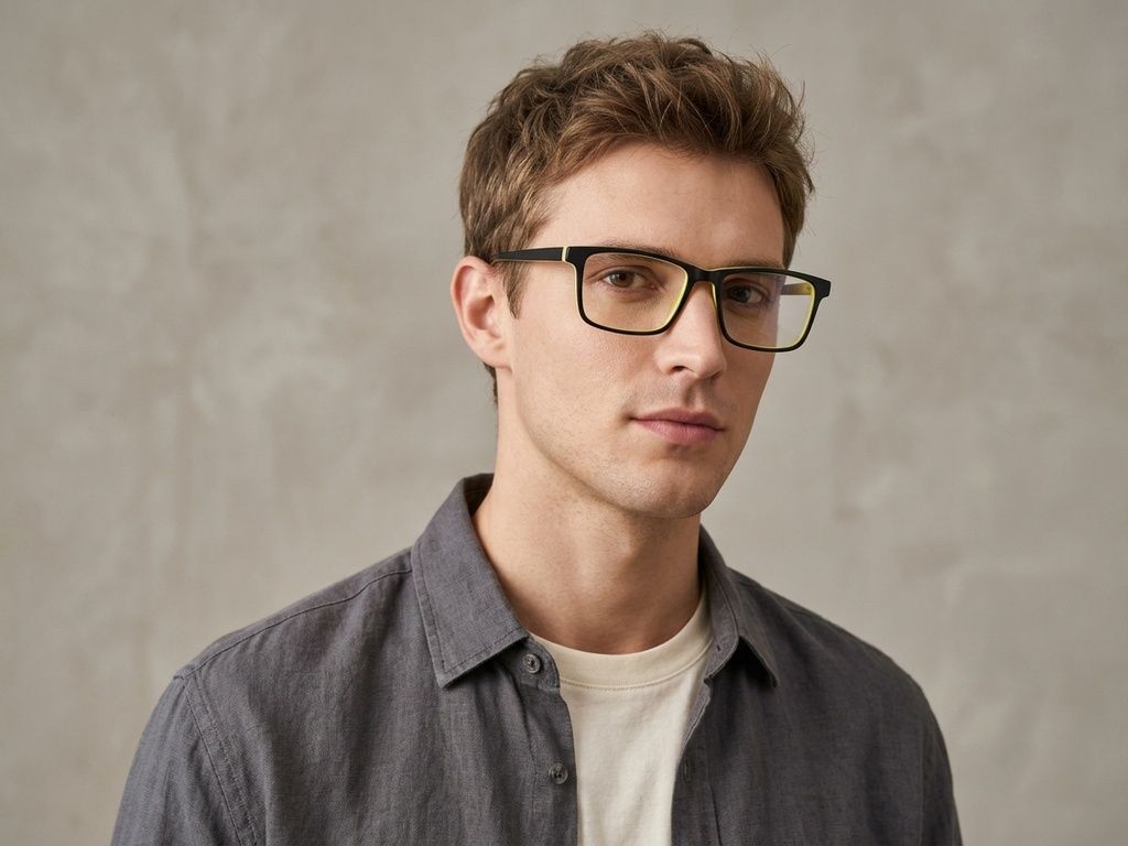 Rechteckige schwarze Acetatbrille #BS2012-0623