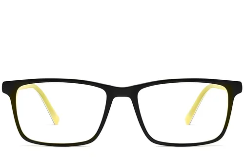 Lunettes rectangulaires en acétate noir #BS2012-0623