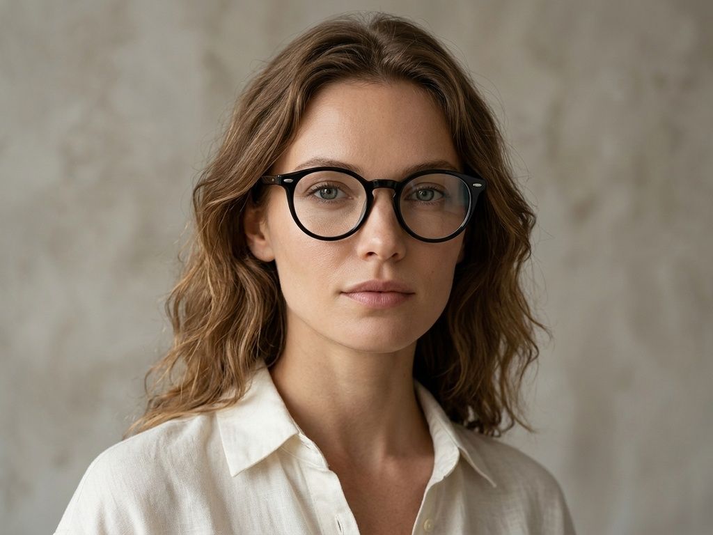 Runde schwarze Acetatbrille #BS2012-0624