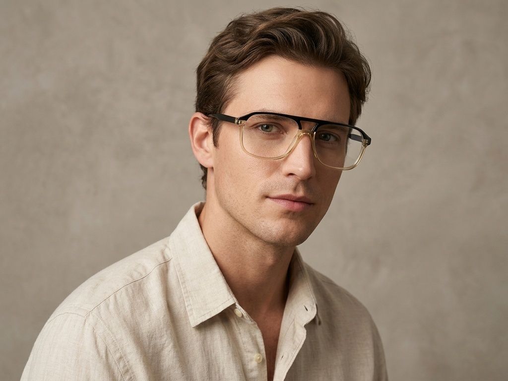Aviator Yellow Acetate Glasses #BS2012-0629